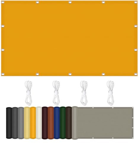 Sun Shade Sail, Awning 130 x 200 cm Rectangle Water-Resistant Durable Sunscreen Awning Canopy Sail Shades with Free Rope for Garden Outdoor Patio Party Pergola Balcony, Gold