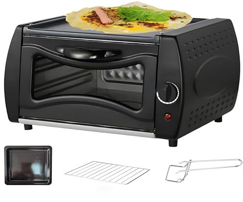 2-in-1 Tandoor Oven, 12L Pizza and Roti Maker, Includes Bake Tray, Rack, and Handle, Perfect for Naan and Lahmacun, Ideal Kitchen Appliance for Takeaway