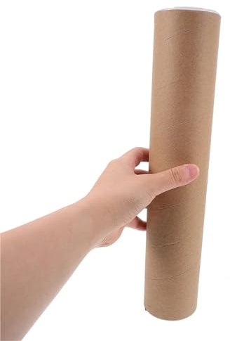 QAUUCP Transportrolle Zeichenrolle 2 Pcs Paper Tube Kraft Board Cylinder Poster Cardboard Storage Tubes Khaki Mailer zur Aufbewahrung von Plänen