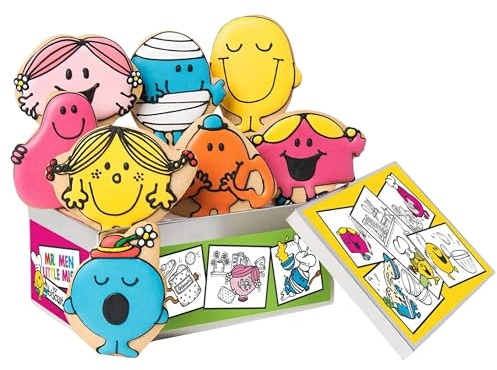 Biscuiteers Mr Men & Little Miss Tin | Hand-Iced Vanilla Character Biscuits in Keepsake Tin; Nostalgic Edible Gift for Kids, Families and Fans