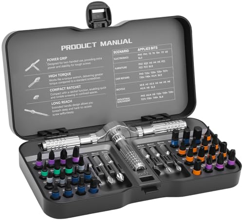 Set di cacciaviti magnetici 40 in 1, set di cacciaviti, set di cacciaviti a cricchetto con custodia, kit di strumenti di riparazione per computer, occhiali, biciclette, orologi, campanelli ad anello