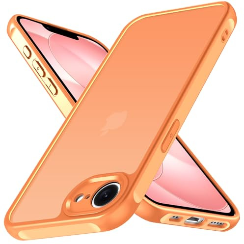 iVoler Cover Opaca per iPhone 17e / 16e, [Antiurto di Grado Militare] Custodia con Assorbimento degli Urti Traslucida Posteriore Anti-Impronte e Anti-Graffio Rigida Sottile Bumper Case, Arancione