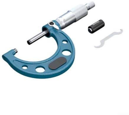 Micrometro esterno macchinista con strumento di graduazione 0 – 25 mm, 25 – 50 mm, 75 – 100 mm, in acciaio legato per precisione di misurazione (25 – 50 mm)