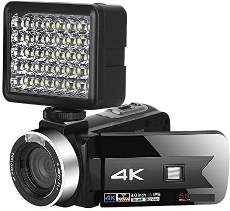 Appareil Photo numérique, Caméscope en Direct 4K caméras vidéo numériques for la Photographie Full Ultra HD Vlog Recorder Night Vision Webcam(64G SD Card,NA-U600-LT)