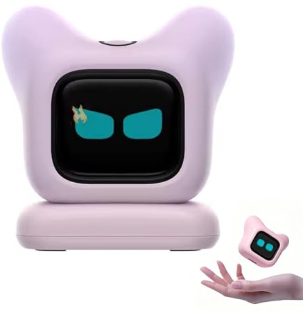 Robot De Escritorio Con Ia: Mascota Electrónica Inteligente Con Chat De Voz Y Emociones Dinámicas. Un Gadget Tecnológico Interactivo, Creativo E Inteligente, Ideal for Escritorio Del Hogar(Pink)