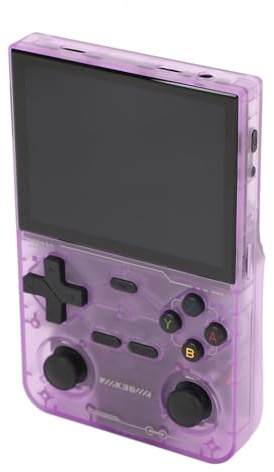 Vvikizy Handheld Game Console Dual 3D Joystick Portable Gaming Device for Retro Gaming Enthusiasts 3.5 Inch IPS Color Screen (Purple)