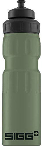 Sigg WMB Sports Leaf Green Touch Water Bottle (0.75 L), Pollutant-Free and Leak-Proof Metal Bottle, Lightweight Aluminium Bottle for Sports
