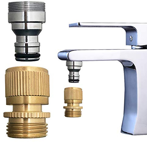 Schnappadapter Schnellanschluss an Gartenschlauch, Schnellschnappverbinder auf 3/4 Zoll GHT Buchse für Unterlegscheibe, Innenspüle Quick-Fit Befestigung