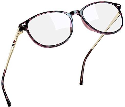 Joopin Gafas Luz Azul Mujer y Hombre para Ordenador Montura de Lentes Antireflejantes Bloqueo de Luz Azul Rosa Leopardo