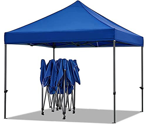 0℃ Outdoor Tente de Réception Pliante, Tonnelle de Jardin Pliable Gazebo Tente Pliante Imperméable Anti-UV Pavillon Pop-up Portable - à Utiliser comme Tente de Jardin, Chapiteau Tonnelle,Bleu,2x3m