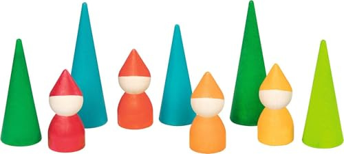 goki 58468 - Kleiner Zwergenwald - aus hochwertigem Ahornholz Evolution - fördert die Kreativität und Fanatsie - Made in Europa