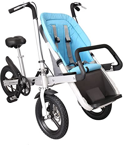 AIBOTY Fahrraddreirad mit Babysitz, Fahrrad mit Kinderautositz, Mutter- und Babyfahrrad, Eltern-Kind-Fahrrad, guter Helfer mit Baby, ideal zum Einkaufen, Reisen,Blau