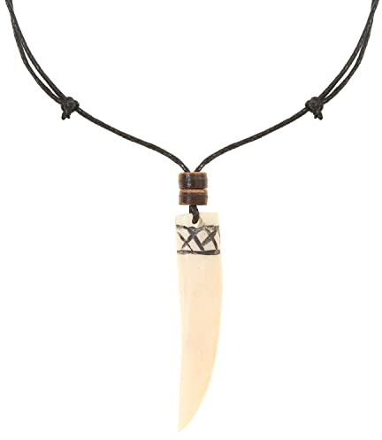 Made by Nami Surfer Halskette mit Anhänger & Kokosnuss Perle - Herren Surfer-Kette Verstellbar mit Holz-Perle - Handmade Strand-Schmuck - Wasserfest - Sommer-Schmuck Männer Halsschmuck