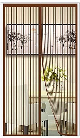 ECLAY Magnetische Fliegengittertür 105x230cm Insektenschutztür Keine Lücke Magnettür Magnetische weiche Tür Kühler Sommer für Balkon Schiebe Wohnzimmer Kinderzimmer Braun
