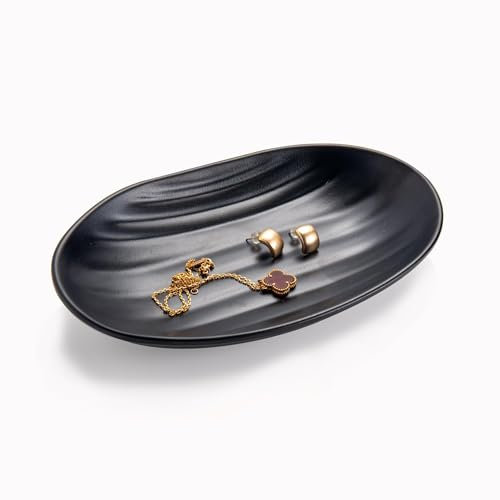 Feyarl Schlüsselschale Dekoschalen Schwarzes Schmucktablett Organizer Tablett Schmuck Dekorative Schüssel Ablage für Badezimmer Eingangsbereich Wohnzimmer