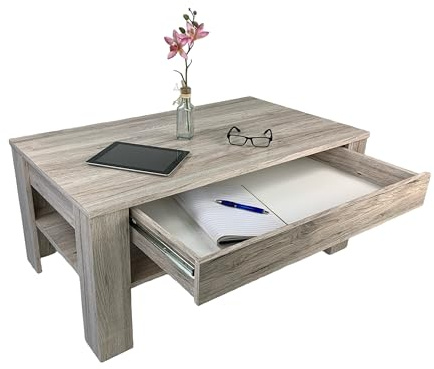 Generisch Wohnzimmer, Tisch,kaffeetisch Couchtisch mit Schublade, Sandeiche