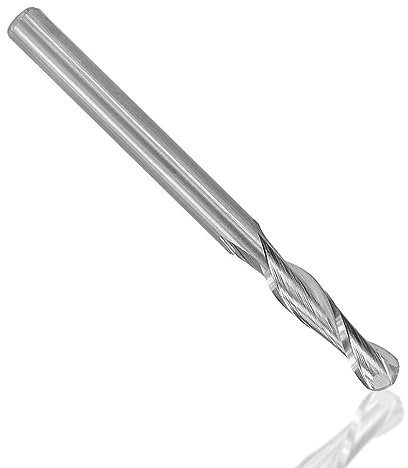WZFC 3,175-mm-Schaft-Spiral-Kugelfräser, 2-schneidiger CNC-Fräser,3,175 X 1,5 X 8 X 40 Mm
