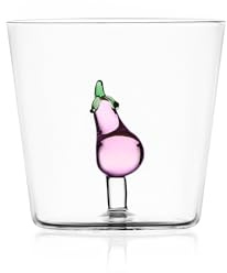 Ichendorf Milano Tumbler Melanzana, Collezione Vegetables, 35 cl, Vetro Borosilicato, Fatto a Mano