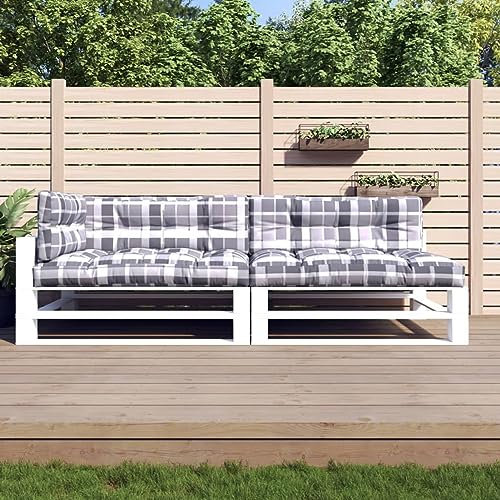LAPOOH Palettensofa-Auflagen 5 STK Palettenkissen Outdoor, Europaletten Sitzkissen Outdoor, Paletten Rückenkissen, Grau Karomuster