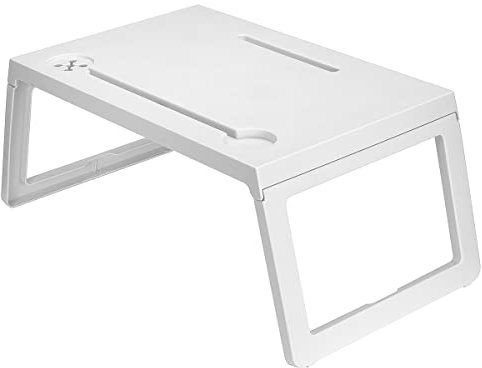 EESHHA Klapptisch Computertisch, verstellbar, klappbar, Computertisch, Studentenwohnheim, multifunktionales Büro, Arbeitszimmer, Bett, einfacher Tabletttisch, Heimbüro-Schreibtisch (Farbe: Weiß)