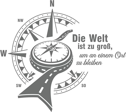 Aufkleber Kompass Windrose Design Sticker für Wohnmobil Camper Caravan PKW Auto und alle glatten Flächen in vielen Größen und Farben - Die Werbescheune