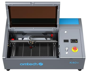 OMTech 40W Grabador Láser CO2 200x300mm Máquina de Grabado Láser Maquina Laser para Grabar Compatible con LightBurn con Cabezal Láser Ajustable Asistencia de Aire para Vidrio, Madera, Más