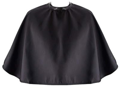 BPTRKOM 1pcs Mantella Parrucchiere- Mantellina Taglio per Mantella per Trucco Professionale,Mantella per Taglio Capelli, Parrucchiere Panno Grembiule per Domestico e Barbieri(Nero)