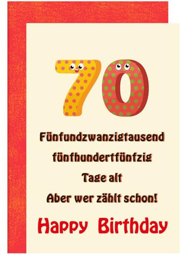 ORYCOOL 70. Geburtstag Frauen & Mann, Geburtstagskarte 70, Geburtstagskarte 70 Mann & Frau, Geschenk 70 geburtstag mann, Frauen(70th-DE)