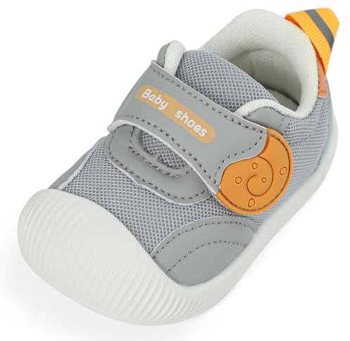 MK MATT KEELY Baby Schuhe Junge Mädchen Lauflernschuhe Kinderschuhe Weiche Sohle rutschfeste Atmungsaktiv Leichte Turnschuhe,Grau,23 EU