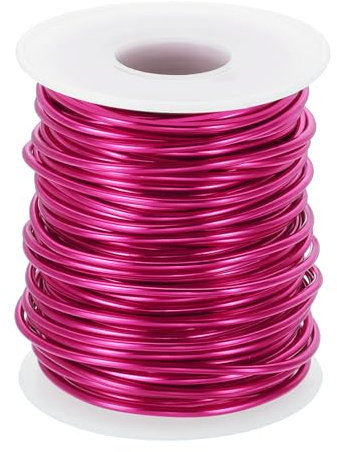 PATIKIL 12 Gauge 2mm Filo di Alluminio Artigianato, 65,6 Piedi Filo Metallico Armatura Flessibile per Creazione Gioielli Avvolgimento Metallo Fai Da Te, Rosso Rosa