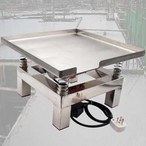 YANDDEA Pequeño Banco de Pruebas de vibración de hormigón, Plataforma vibratoria, Mini Mesa de vibración de Acero Inoxidable,50 * 50cm