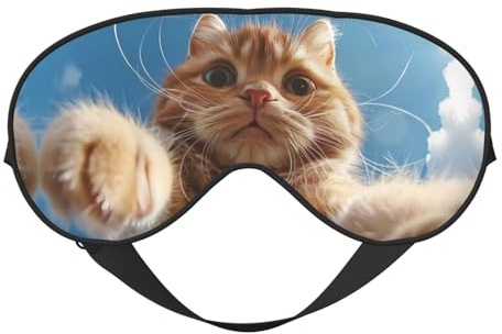 Schlafmaske, verspielte Katzen-Fischaugen-Augenmasken zum Schlafen, Schlafmasken für Frauen und Männer, Verdunkelungs-Augenabdeckungen für Reisen/Schlafen