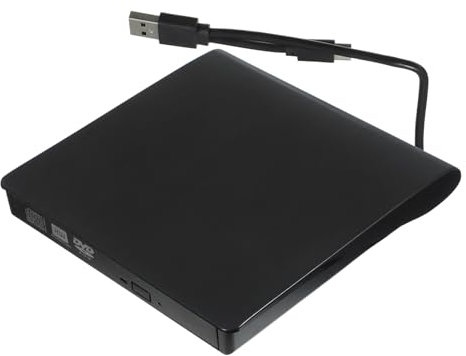 KICHOUSE Dual Interface Optical Drive External Cd Dvd Drive Fast Data Transmission Stable Playback Wide Compatibility Portable Design