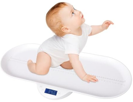 Babywaage Digtal, Babywaage mit 4 Anti Rutsch Pads, LCD-Display Tierwaage mit 0~60cm & 0~23-1/2in Skala, Baby Waagen für Neugeborene und Alle Familienmitglieder, bis 30kg