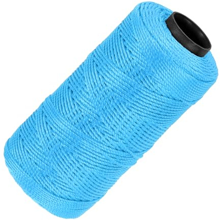 QUARKZMAN 3 Stränge gedrehte Maurerschnur 1,5 mm x 218 Yards Blau | Nylonschnur für Heimwerkerprojekte, Heimwerken, Gartenarbeit, Geschenkverpackungen, Weihnachtsfeierzubehör, Nylonschnur