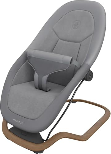 Maxi-Cosi Dove, Babywippe, 0–3 Jahre, 0–15 kg, Leichtgewicht Babywippe, Zusammenklappbar, Tragbar, Natürliches Wippen, 3 Liegepositionen, Eco Care 100% Recycelte Stoffe, Elegance Graphite