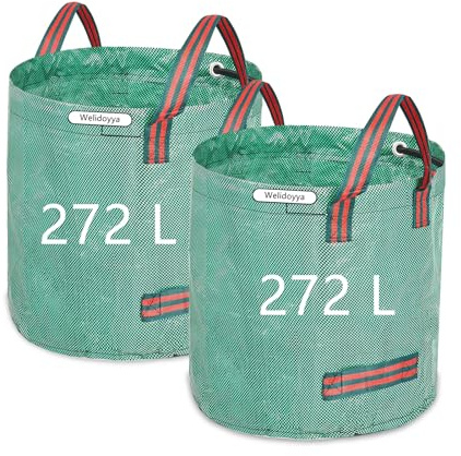 Garden waste bags 272 Litre reusable garden bags heavy duty with handles(Pack of 2)