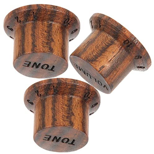 Toddmomy 3stücke Holz Gitarren Potentiometer Knöpfe Top Hat Design Lautstärke Und Klangregelung Robust Und Langlebig Einfache Drehung Zubehör Gitarre Und Bassgeräte
