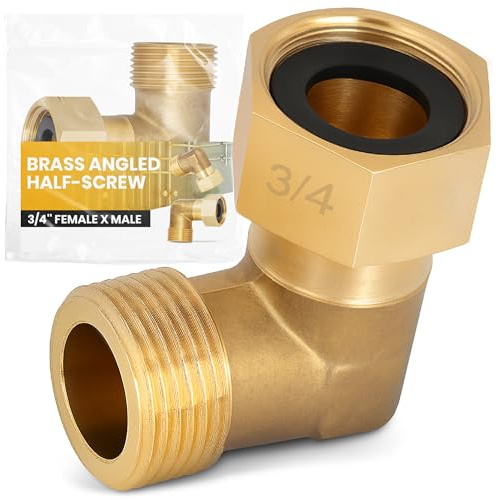 Instalguru Halbe Verschraubung 3/4'' IG x AG Messing Winkel Bogen Rohrverschraubung Überwurfmutter Gewindefitting Verbinder Wassersysteme Garten Heizung