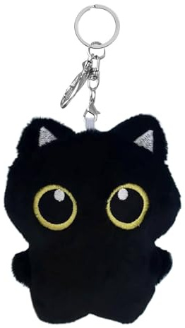Amesor Porte-Clés Peluche Chat - Porte-Clés Peluche Animal en Forme de Chat,Accessoires Clés pour Sac à Dos Décoratifs Filles Garçons