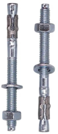 SKIR'CO (4 Stück) Verzinkte Keilanker M6 x 70 mm, Metalldübel, Ankerbolzen, Mauerwerk und Beton Spreizbolzen