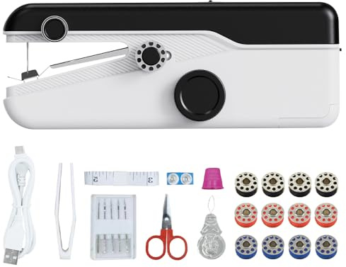 Handheld Sewing Machine, Mini Portable Electric Sewing Machine for Beginners, Fast Stitch, Easy to Use, DIY Sewing Kit with Accessories, Suitable for Fabric, Clothes, DIY, Travel