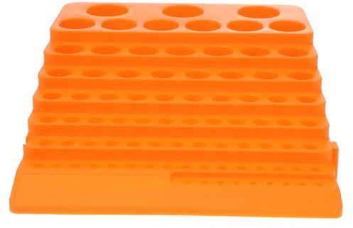 Kisangel Porta Punte Trapano e Fresatrice Organizzatore Robusto e Resistente per Utensili da Lavoro Supporto Compatto per Trapani e Utensili da Taglio Custodia Professionale Arancione per