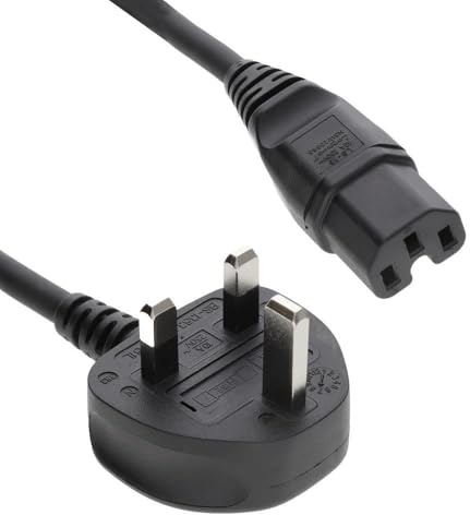 kenable Power Cord UK Plug to C15 HOT IEC Kettle Lead High Temperature Cable VDE Approved H05RR-F 13A Fused 10A Rated 0.5m Black