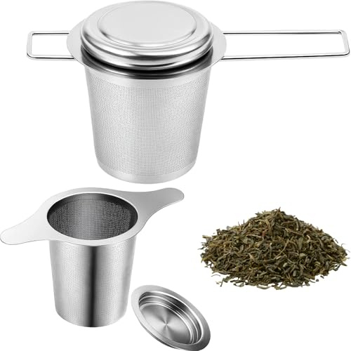 Teesieb Für Losen Tee, 4-teiliges Set Mit Edelstahl-Teefilter Und Siebträger, Praktisches Teesieb Für Tasse, Ideal Für Teeliebhaber, Leicht Zu Reinigen Und Langlebig