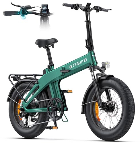 ENGWE EP-2 3.0 BOOST Bicicletta Elettrica Pieghevole, Batteria 48V 13.5Ah, Autonomia Fino a 120km, Coppia 75Nm, Freni Idraulici, Pneumatici 20x4.0, Cambio 7 Marce, Connessione App (Standard, Verde)