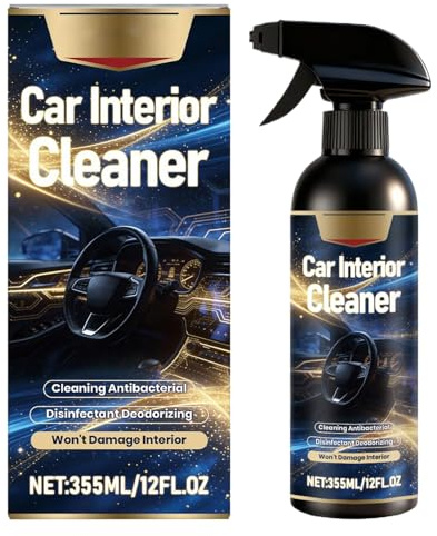 Ihdjasg Nettoyant intérieur pour voiture - 355 ml de nettoyant, détachant et produit d'entretien avec citron, entretien du véhicule - pour cuir, rembourrage de camion, meubles, canapé, métal