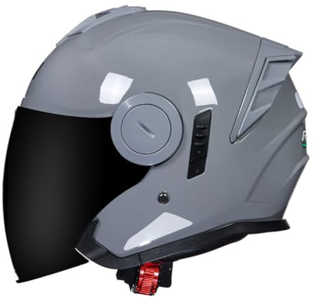 Caschi Jet E Demi-Jet Moto Stile Vintage Caschi Cromwell Con Doppia Visiera 3/4 Casco A Scodella Omologato ECEDOT Mezzo Casco Da Motociclista Per Uomini Donne 11,XL:61-62CM
