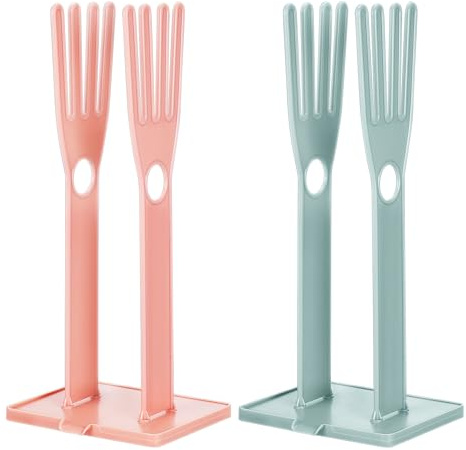 minkissy 2pcs Kitchen Sink Stand Glove Drying Rack Detachable Design Abs Material Fashion Style Reusable Towel Holder Organizer for Kitchen Countertop