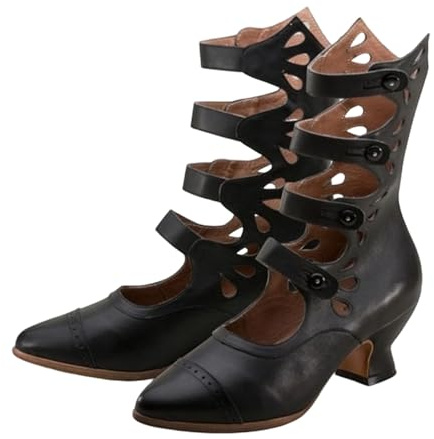 Generisch Scarpe eleganti da donna con tacco elegante punta in pizzo – Classiche scarpe business con tacco sottile per tutti i giorni, scarpe alla moda senza cuciture per, Nero , 36 EU